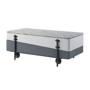 ACME LV02187 Wilkins - Coffee Table With Lift Top - Gray & White High Gloss
