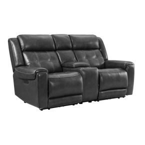 Intercon RS-LS-280DPR-BCH-SET Regis - Dual-Power Loveseat - Baron Charcoal