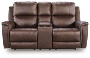 Signature Design by Ashley® PCU1200118 Bleckley - Power Reclining Loveseat With Console / Adjustable Headrest - Espresso