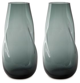 Ashley Furniture A2900011 Beamund - Vase (Set of 2) - 13" - Teal Blue