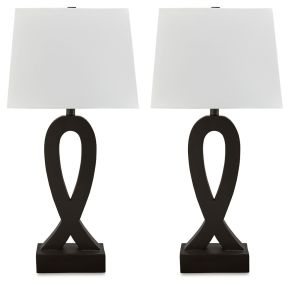 Signature Design by Ashley® L243344 Markellton - Black - Poly Table Lamp (Set of 2)