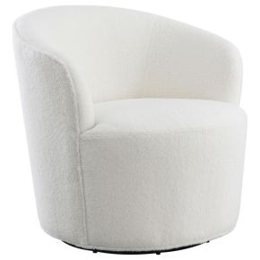 Coaster Fine Furniture 905633 Joyce - Upholstered Barrel Back Swivel Chair - White
