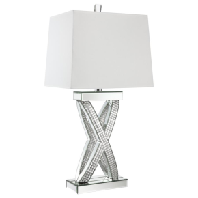 CoasterElevations 923289 Dominick - Tapered Mirrored Acrylic Table Lamp - Silver