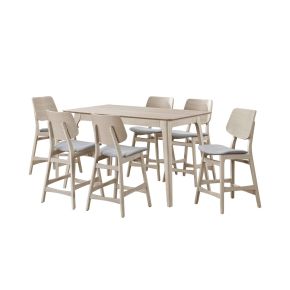 New Classic 45-1651W-C6CT New Classic 45-1651W-C6CT Oscar - Counter Table & 6 Chairs - White Ash
