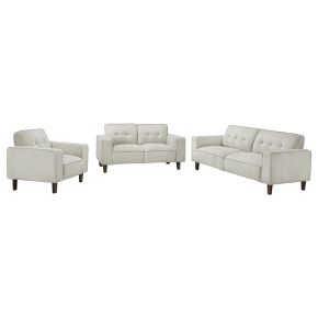 Coaster Fine Furniture 509647-S3 Deerhurst - 3 Piece Upholstered Track Arm Sofa Set - Greige