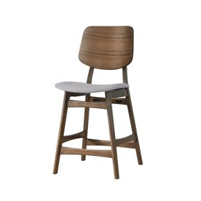 New Classic D1651-22-GRY New Classic D1651-22-GRY Oscar - Counter Chair With Cushion (Set of 2) - Walnut / Dark Gray
