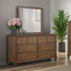 Liberty Furniture 104-BR-DM Twin Lakes - Dresser & Mirror - Chestnut