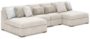 Signature Design by Ashley® PC59106S4 Cuddle Plush - 4-Piece Sectional With 2 Armless Chaises - Arctic