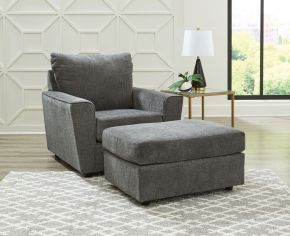 Ashley Furniture 28502/20/14 Stairatt - 2 Pc. - Chair, Ottoman - Gravel
