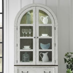 Liberty Furniture 237-CH4490 River Place - Curio Hutch - Riverstone White & Tobacco