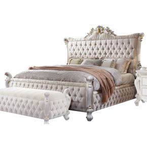 ACME 27874CK ACME 27874CK Picardy - 74" California King Bed - Fabric & Antique Pearl