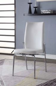 ACME 73152 Osias - Side Chair (Set of 2) - White PU & Chrome