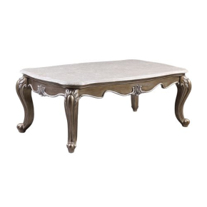 ACME LV00302 Elozzol - Coffee Table - Marble & Antique Bronze Finish