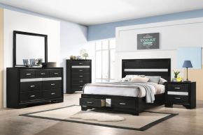 CoasterEveryday 206361F-S5 Miranda - 5 Piece Full Storage Bedroom Set - Black