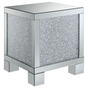 CoasterElevations 722497 Gillian - Rectangular Mirrored Acrylic Side End Table - Silver
