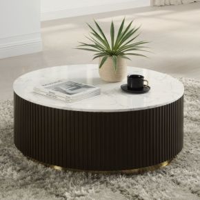 ACME LV03945 ACME LV03945 Clayten - Coffee Table - White Natural Marble Top & Espresso