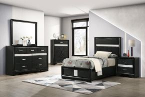 Coaster Fine Furniture 206360T-S5 Miranda - 5 Piece Twin Bedroom Set - Black