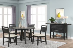 New Classic D4103N-51S Sable Crest - 5 Piece Round Dining Table & 4 Chairs - Natural