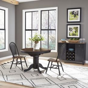 Liberty Furniture 186B-B100324 Liberty Furniture 186B-B100324 Carolina Crossing - Windsor Swivel Counter Chair - Black / Antique Honey