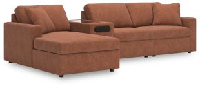 Signature Design by Ashley® 92102S38 Modmax - 4-Piece Sectional With Laf Corner Chaise And Audio System Console - Spice