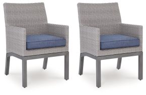 Ashley Furniture PCP418-601A Half Moon Beach - Arm Chair With Cushion (Set of 2) - Blue / Gray