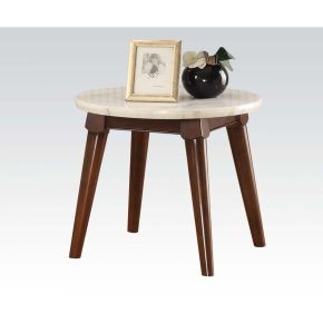 ACME 82892 ACME 82892 Gasha - End Table - White Marble Top & Walnut