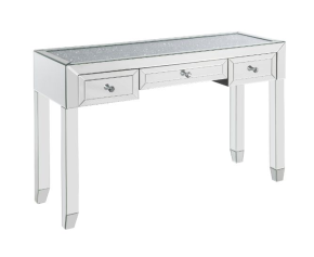 ACME 90673 Noralie - Writing Desk - Mirrored & Faux Diamonds - 32"