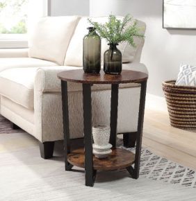 ACME 97900 Taurus - Accent Table - Rustic Oak & Black Finish