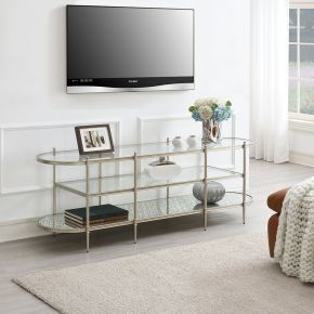 ACME LV02759 Zaba - TV Stand - Glass Top & Champagne