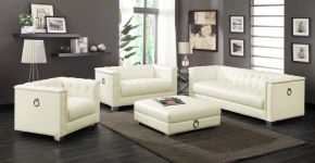 CoasterElevations 505391-S4 Chaviano - 4 Piece Upholstered Track Arm Sofa Set - Pearl White