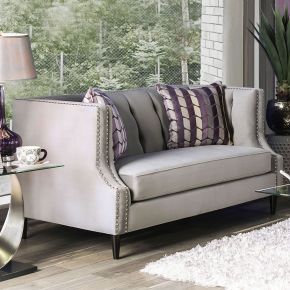 Furniture of America SM2218-LV Tegan - Loveseat - Gray / Purple
