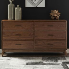 Liberty Furniture 604-BR31 Century Modern - 6 Drawer Dresser - Walnut
