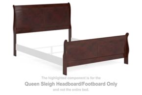 Signature Design by Ashley® B376-81 Alisdair - Queen Sleigh HDBD/Ftbd - Reddish Brown