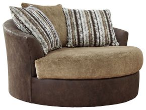 Signature Design by Ashley® 1870421 Alesbury - Chocolate - Oversized Swivel Accent Chair