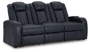 Signature Design by Ashley® 3660315 Fyne-dyme - Sapphire - Power Reclining Sofa With Adj Headrest
