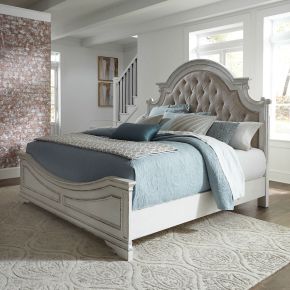 Liberty Furniture 244-BR-KUB Magnolia Manor - King Upholstered Bed - White