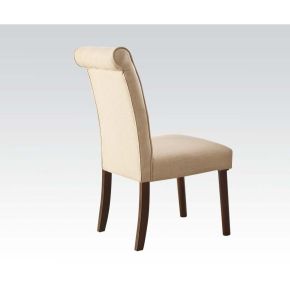 ACME 72822 Gasha - Side Chair (Set of 2) - Beige Linen & Walnut