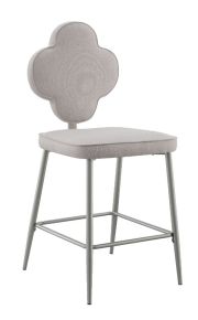 ACME 73227 Clover - Counter Height Chair (Set of 2) - Beige Fabric & Champagne Finish