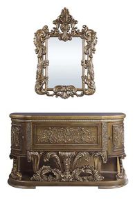 ACME BD00473 Constantine - Mirror - Brown & Gold Finish