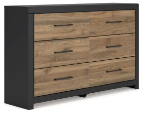 Signature Design by Ashley® B2073-31 Vertani - Black / Honey Brown - Six Drawer Dresser