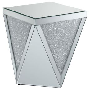 CoasterElevations 722507 Amore - Square Mirrored Acrylic Crystal Side End Table - Silver