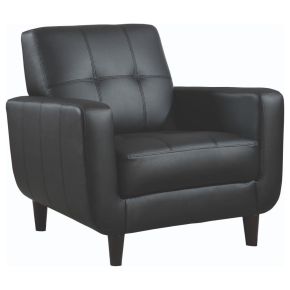 CoasterEssence 900204 Aaron - Upholstered Track Arm Tufted Accent Chair - Black