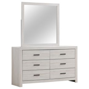 CoasterEveryday 207053M Brantford - 6-Drawer Dresser With Mirror - Coastal White