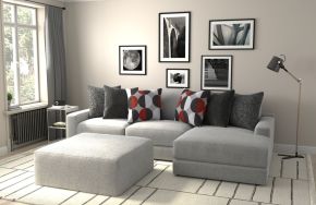 Jackson 4045/63/76/28-28 Arlo - 2 Piece Oversized Sofa Chaise (RSF Chaise) With 1 Cocktail Ottoman - Oyster