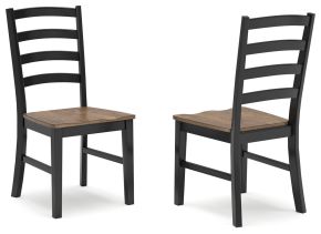 Signature Design by Ashley® D634-01 Wildenauer - Dining Room Side Chair (Set of 2) - Brown / Black