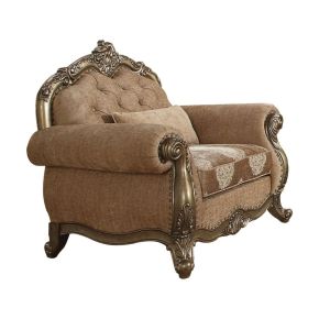 ACME 56032 ACME 56032 Ragenardus - Chair With Pillow - Fabric & Vintage Oak