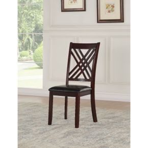 ACME 71857 Katrien - Side Chair (Set of 2) - Black PU & Espresso