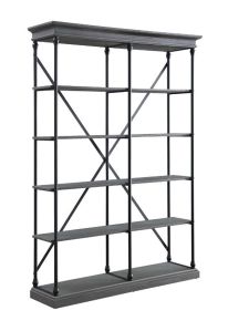 ACME 93032 Rukia - Bookshelf - Gray & Black Finish