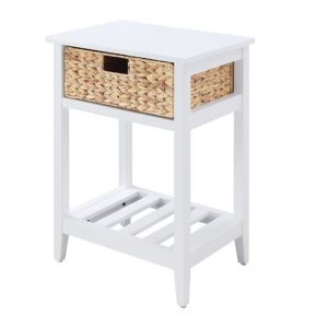 ACME 97856 Chinu - Accent Table - White & Natural Finish