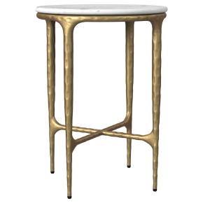 Coaster Fine Furniture 930081 Baldwin - Round Marble Top Side Table - White And Gold